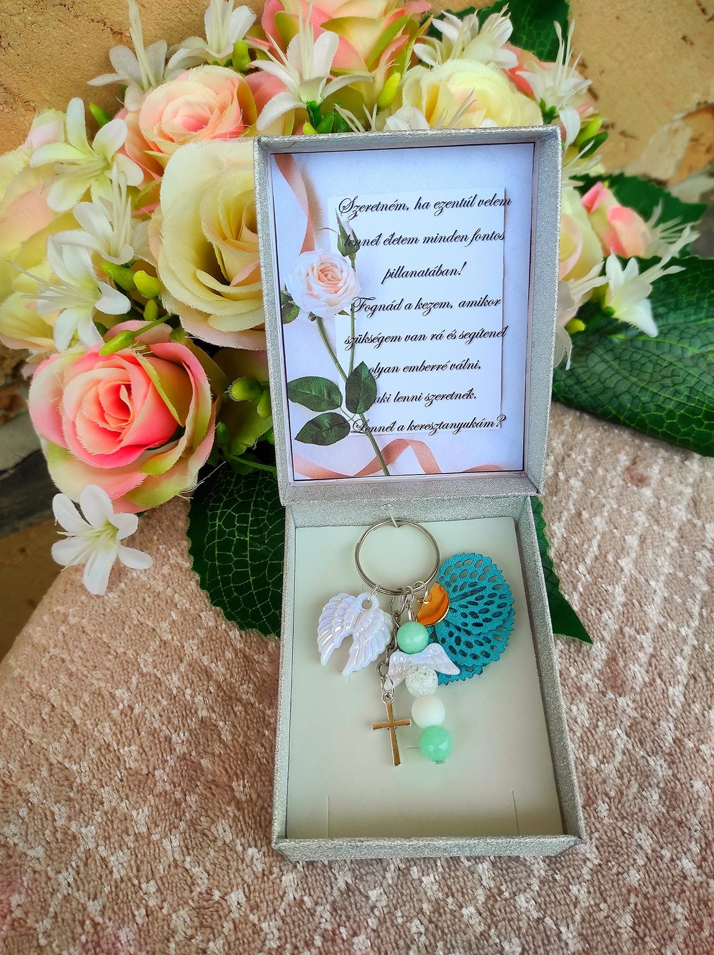 Kék angyalos keresztszülő felkérő